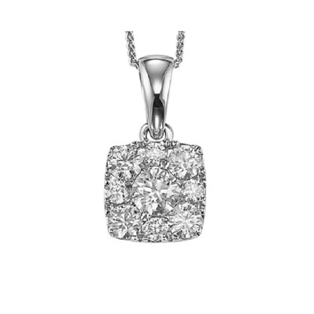 14Kt White Gold Diamond 1/4Ctw Pendant