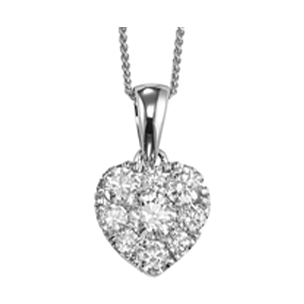 14Kt White Gold Diamond 1/4Ctw Pendant