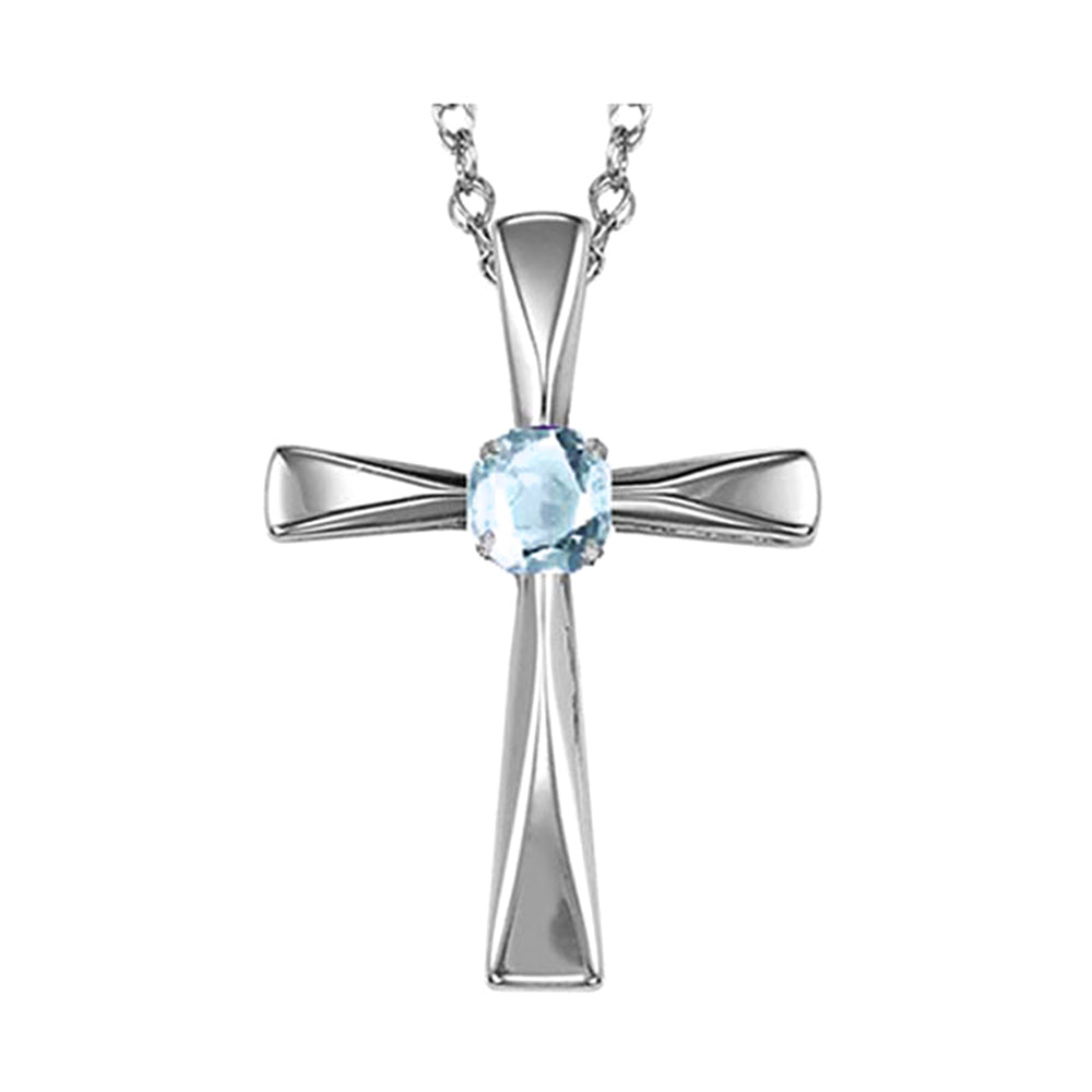 Silver Aquamarine 1/5Ctw Pendant