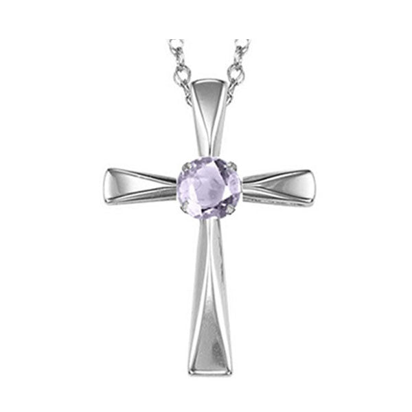 Silver White & Syn Alexandrite 1/4Ctw Pendant