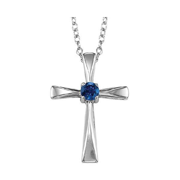Silver & Sapphire 1/5Ctw Pendant
