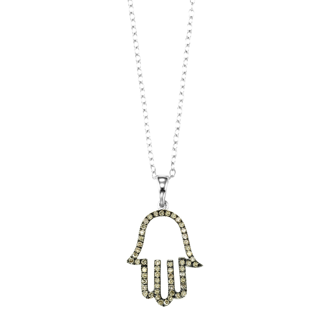 Silver White Diamond 1/4Ctw Pendant