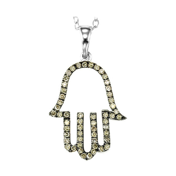 Silver White Diamond 1/4Ctw Pendant