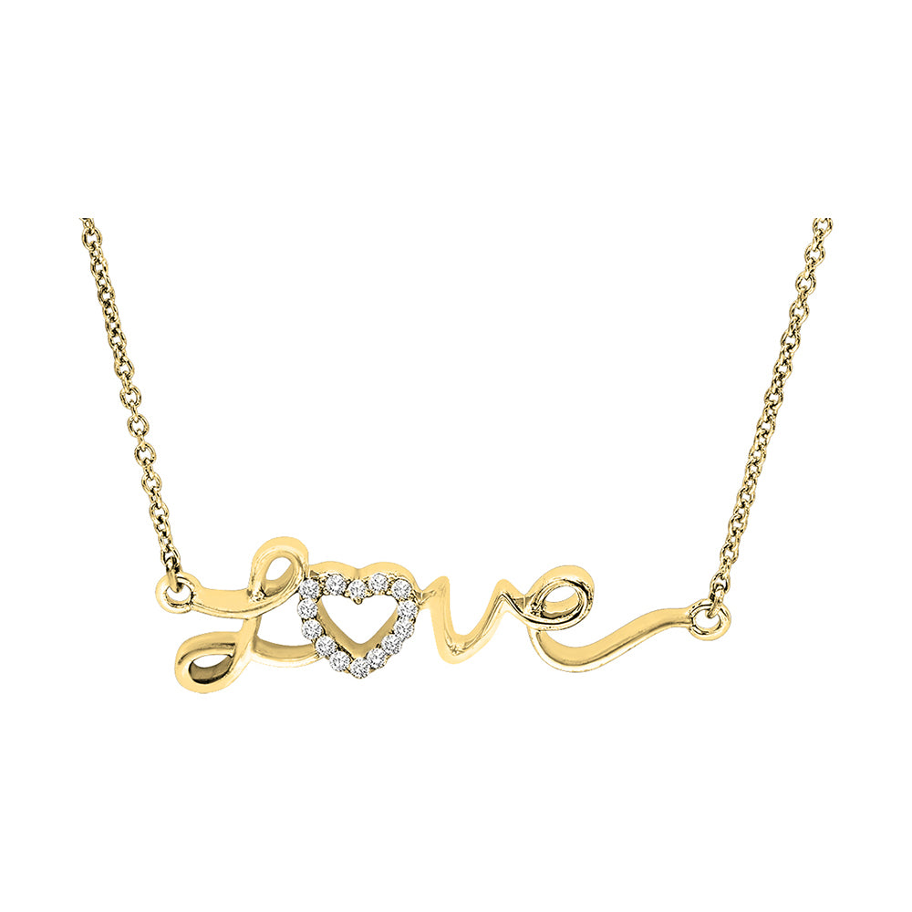 Silver Yellow Diamond 1/20Ctw Pendant