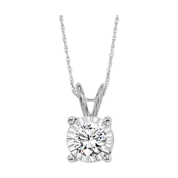 14Kt White Gold Diamond 1/10Ctw Pendant