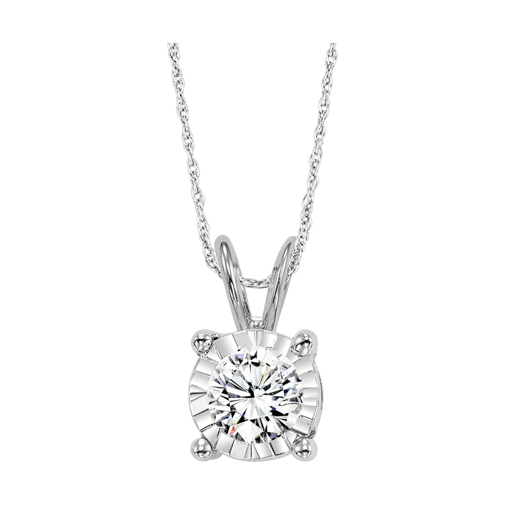 14Kt White Gold Diamond 1/4Ctw Pendant
