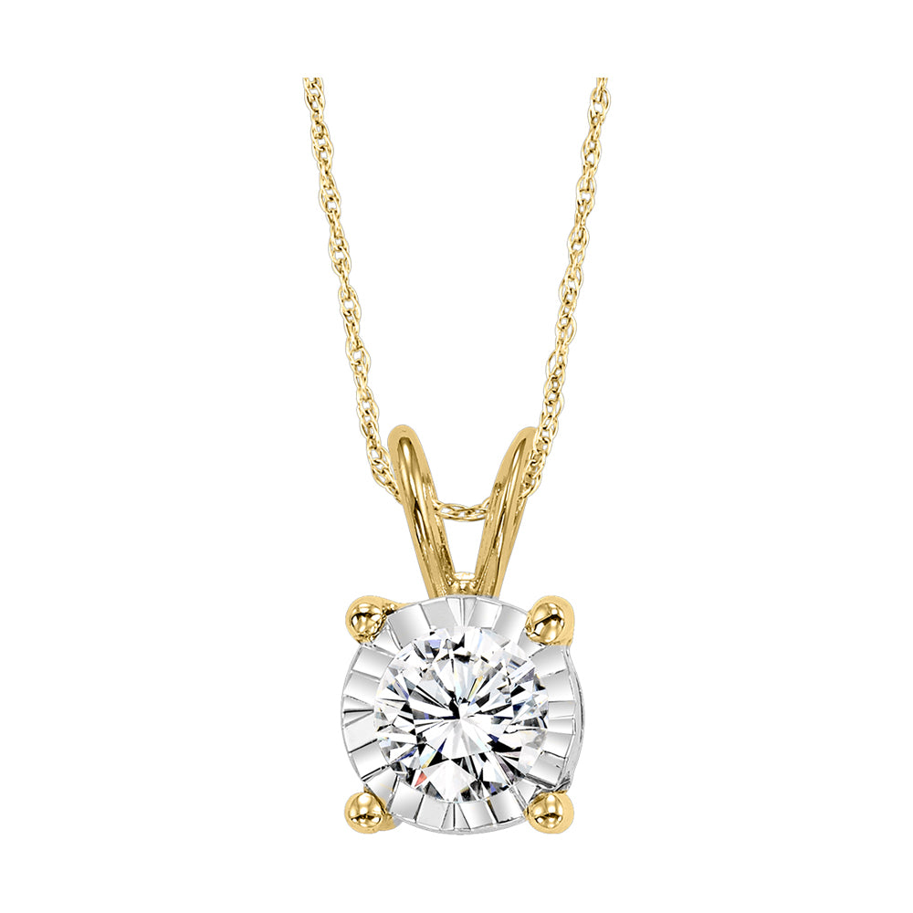 14Kt Yellow Gold Diamond 1/4Ctw Pendant
