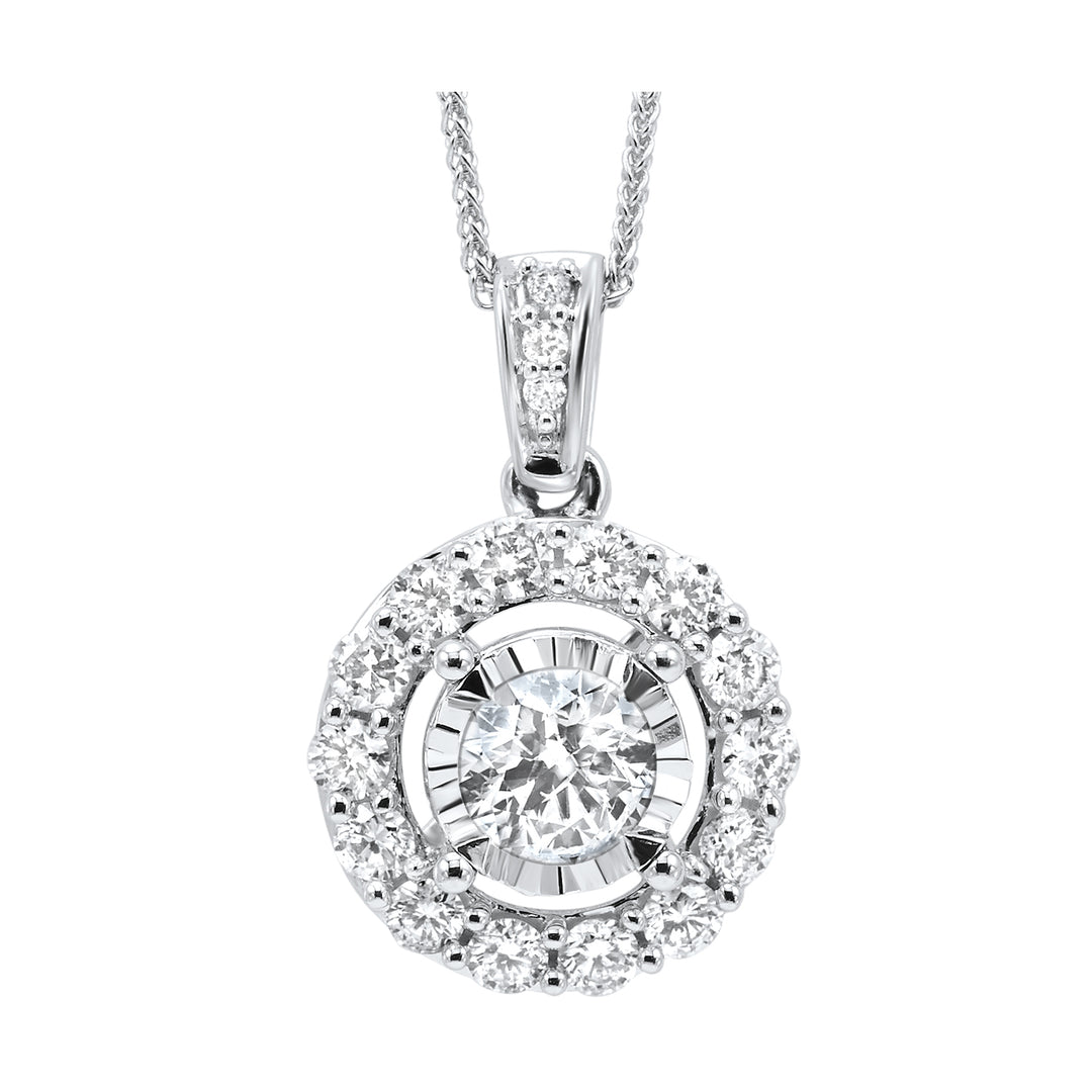 14Kt White Gold Diamond 1/4Ctw Pendant