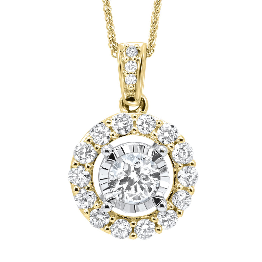 14Kt Yellow Gold Diamond 1/2Ctw Pendant