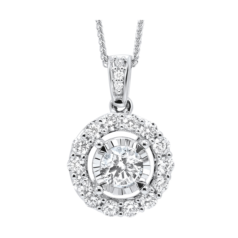 14Kt White Gold Diamond 1/2Ctw Pendant
