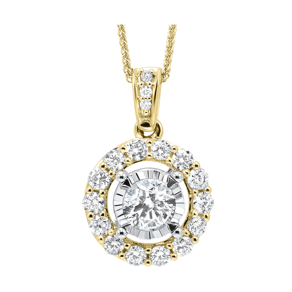 14Kt Yellow Gold Diamond 1/2Ctw Pendant