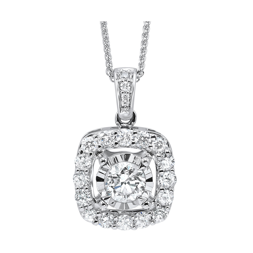 14Kt White Gold Diamond 1/2Ctw Pendant