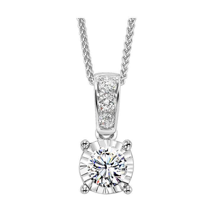 14Kt White Gold Diamond 1/10Ctw Pendant