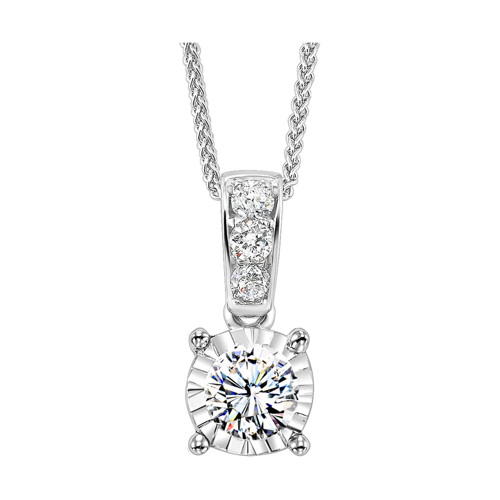 14Kt White Gold Diamond 1/10Ctw Pendant