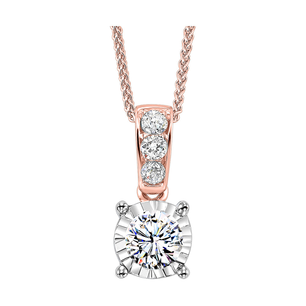 14Kt Rose Gold Diamond 1/4Ctw Pendant