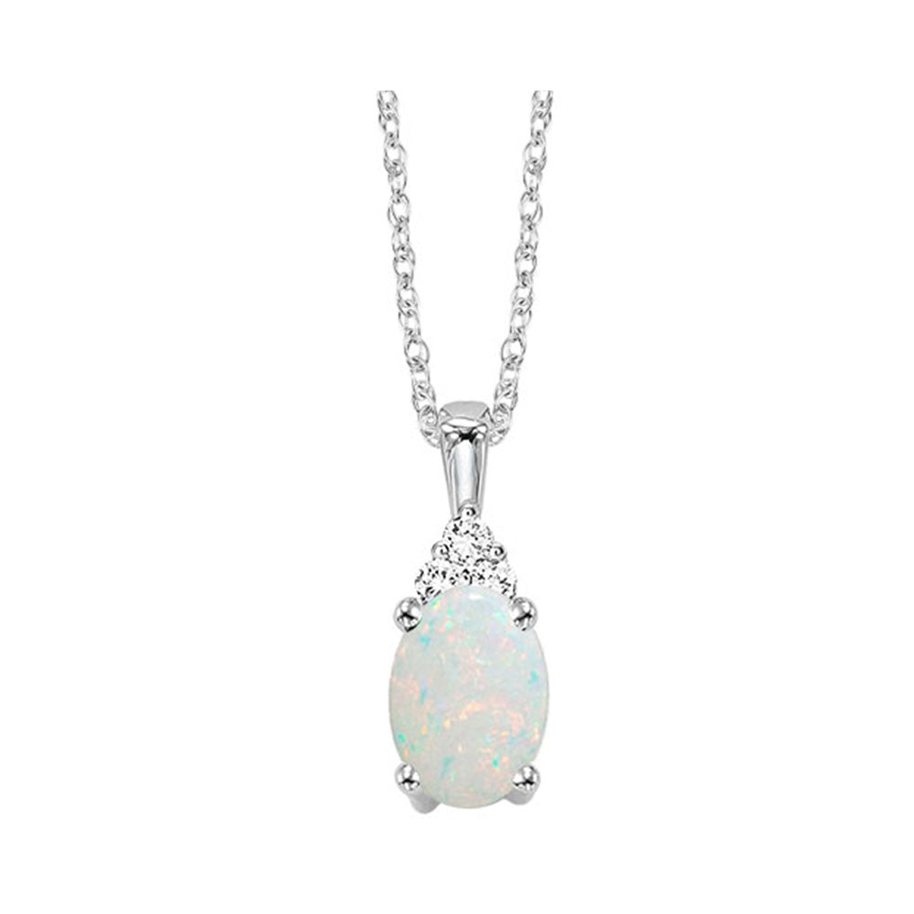 10Kt White Gold Diamond 1/50Ctw & Pink Tourmaline 3/8ctw Pendant