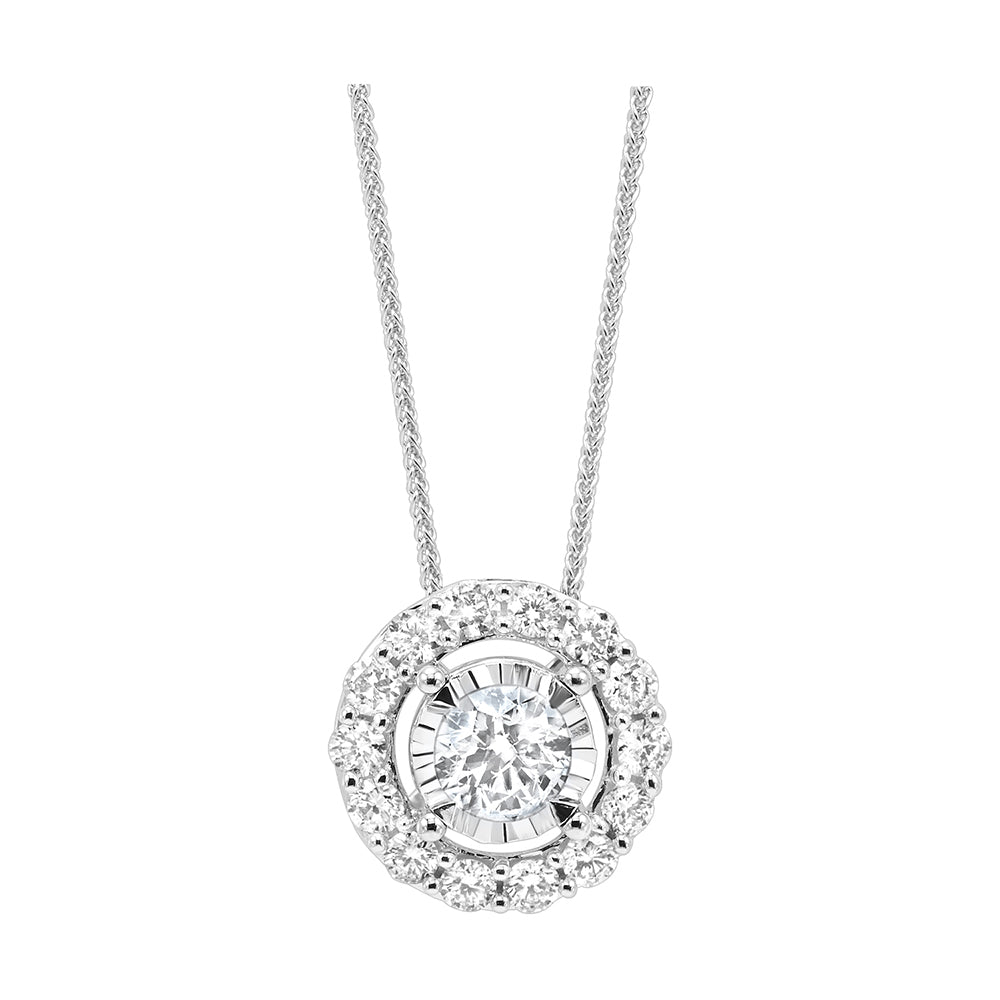 14Kt White Gold Diamond 1/4Ctw Pendant