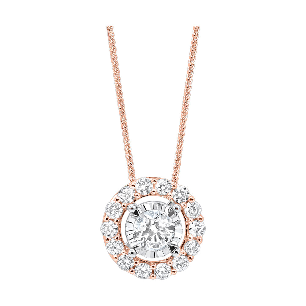 14Kt Rose Gold Diamond 1/2Ctw Pendant