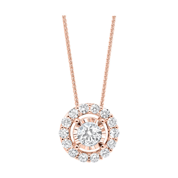 14Kt Rose Gold Diamond 1/10Ctw Pendant