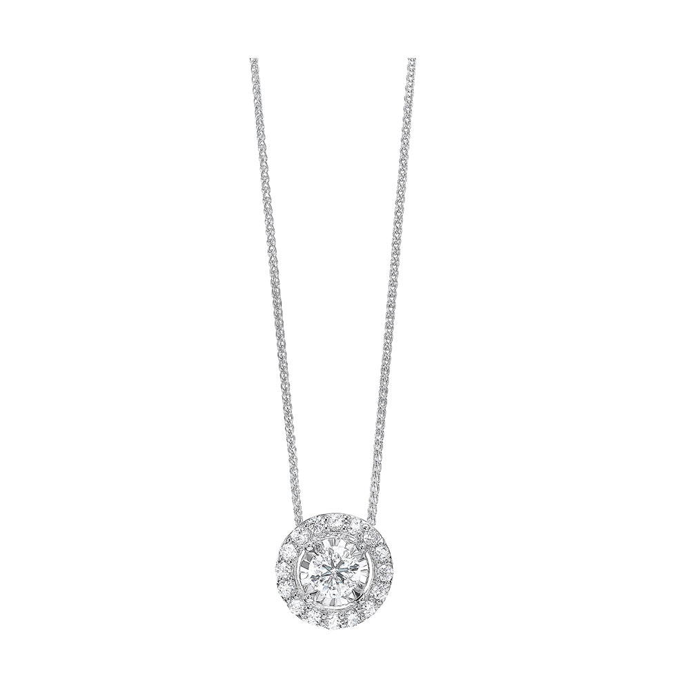 14Kt White Gold Diamond 1/10Ctw Pendant