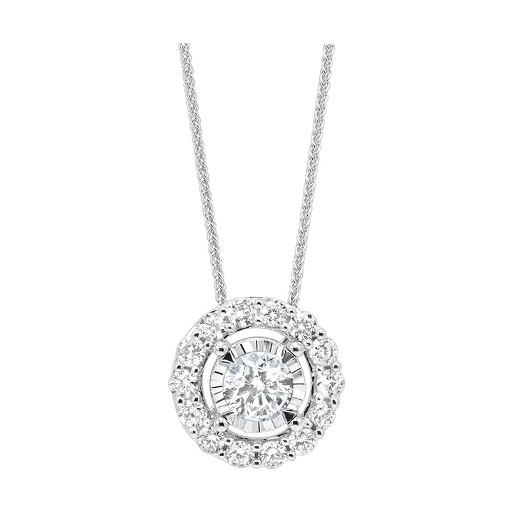 14Kt White Gold Diamond 1Ctw Pendant