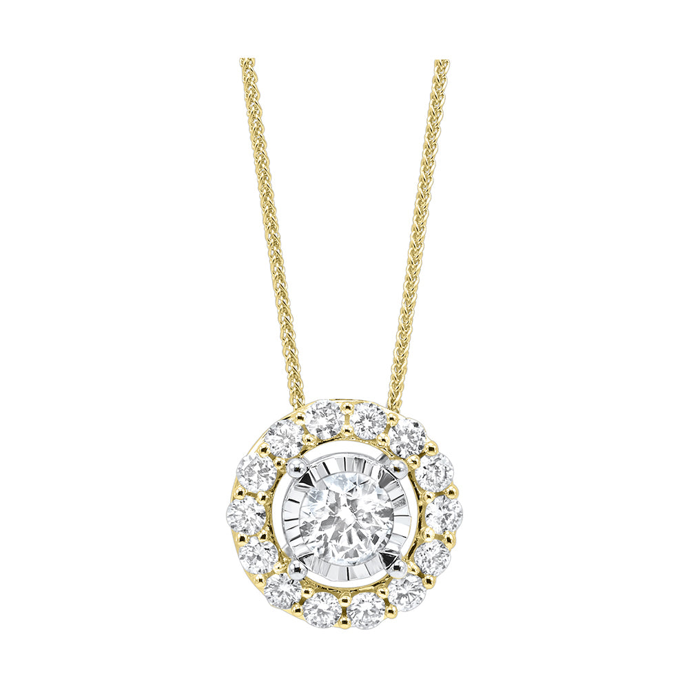 14Kt Yellow Gold Diamond 1/6Ctw Pendant