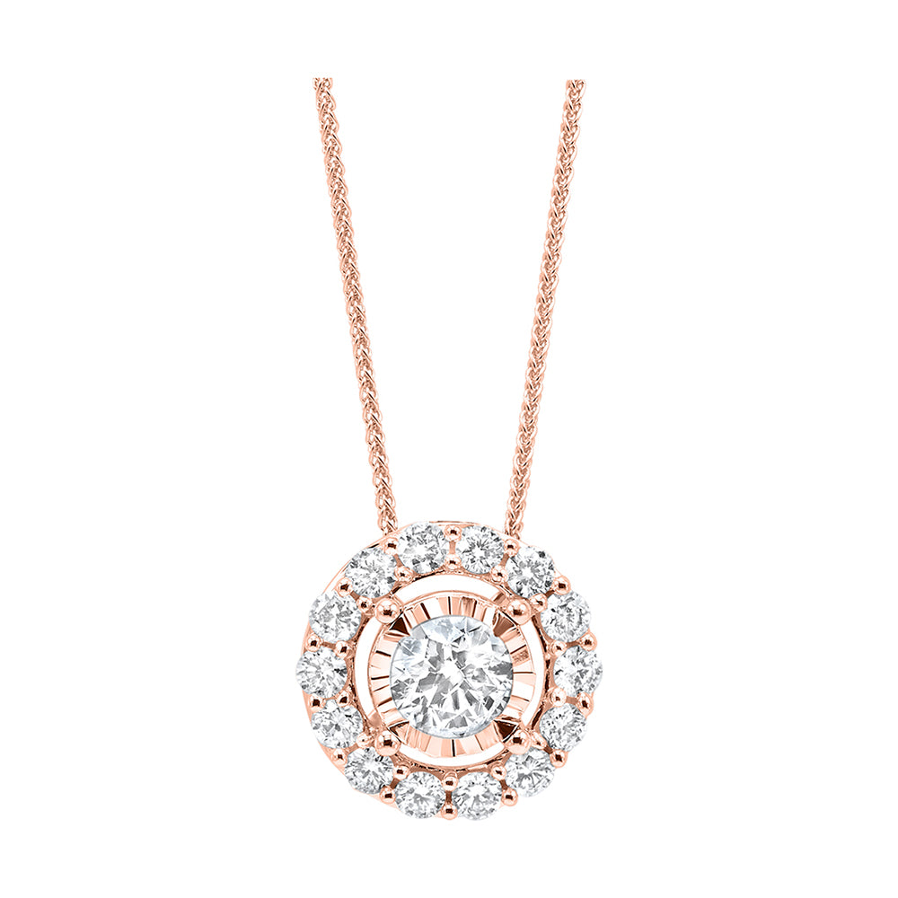 14Kt Rose Gold Diamond 1/3Ctw Pendant