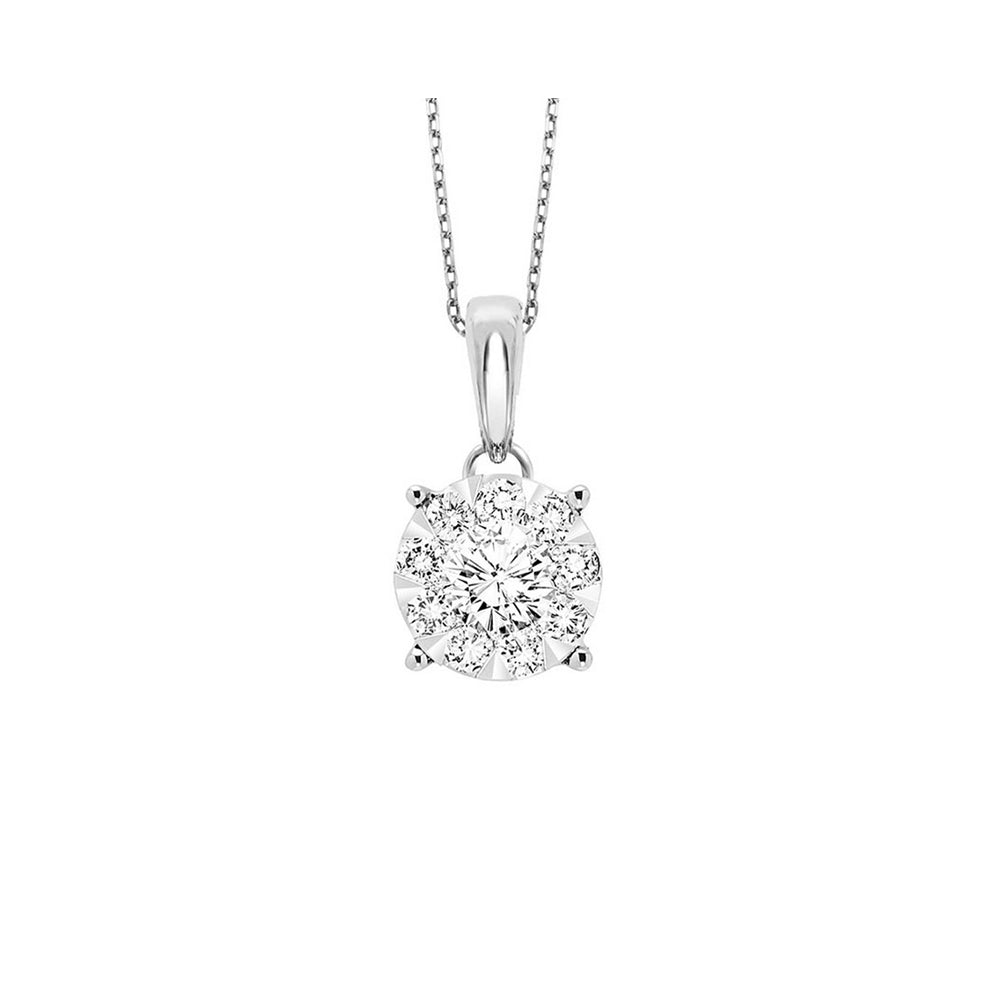 14Kt White Gold Diamond 1/4Ctw Pendant