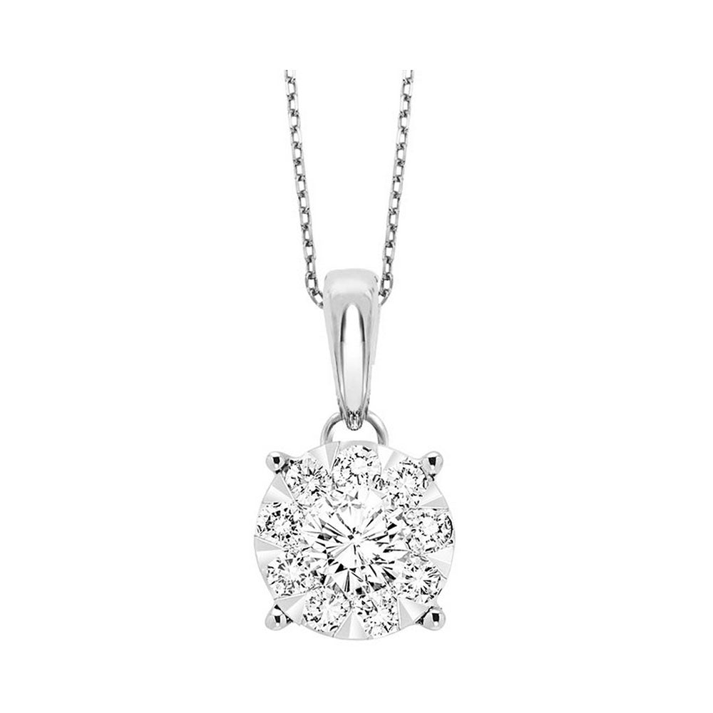 14Kt White Gold Diamond 1/2Ctw Pendant