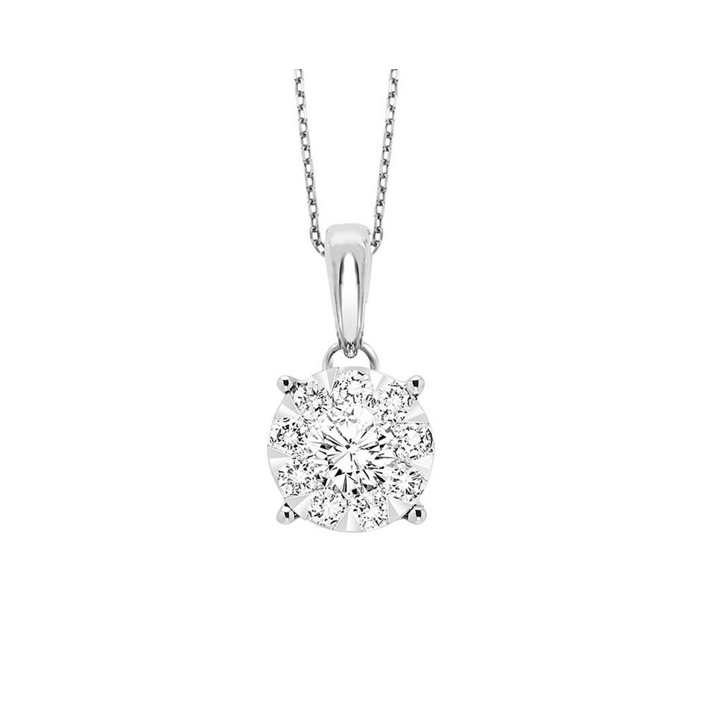 14Kt White Gold Diamond 1/2Ctw Pendant