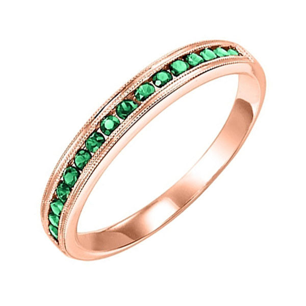 14Kt Rose Gold & Emerald 1/3Ctw Ring