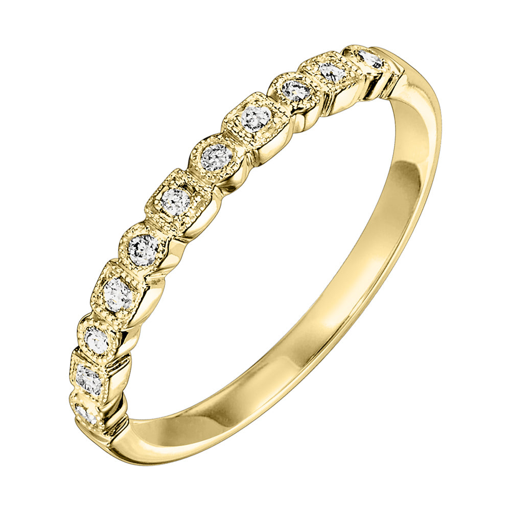14Kt Yellow Gold Diamond 1/10Ctw Ring