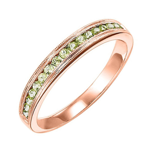 10Kt Rose Gold Peridot 1/3Ctw Ring