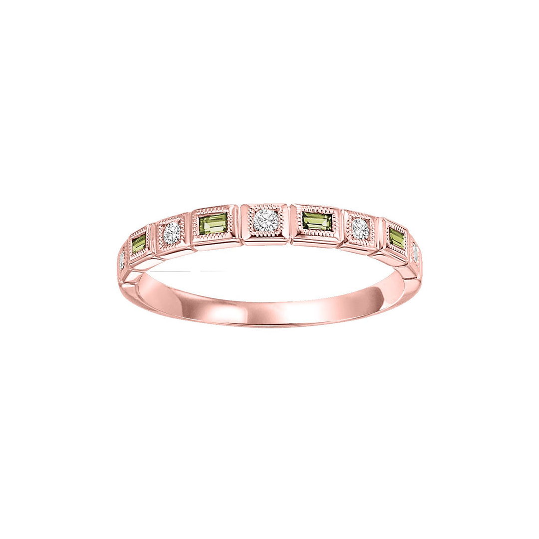 14Kt Rose Gold Diamond 1/10Ctw & Citrine 1/8Ctw Ring