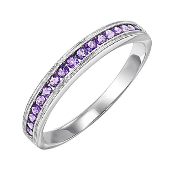 14Kt White Gold & Amethyst 1/3Ctw Ring