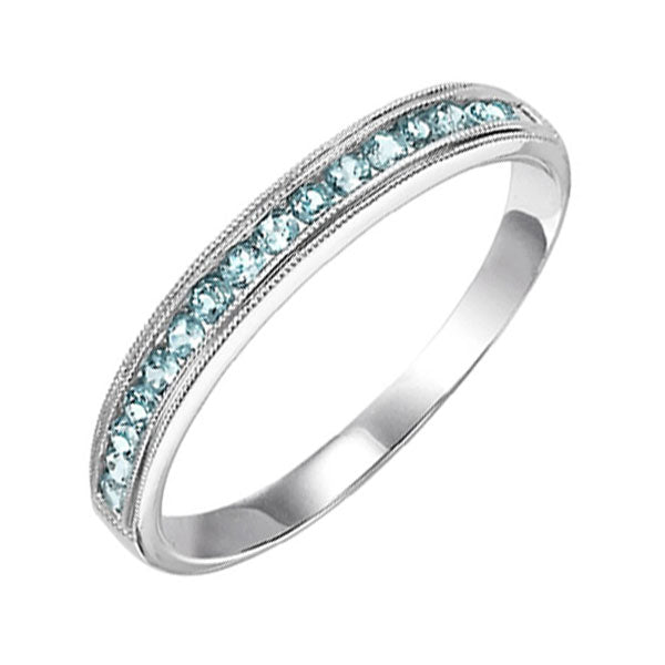 14Kt White Gold & Aquamarine 1/3Ctw Ring