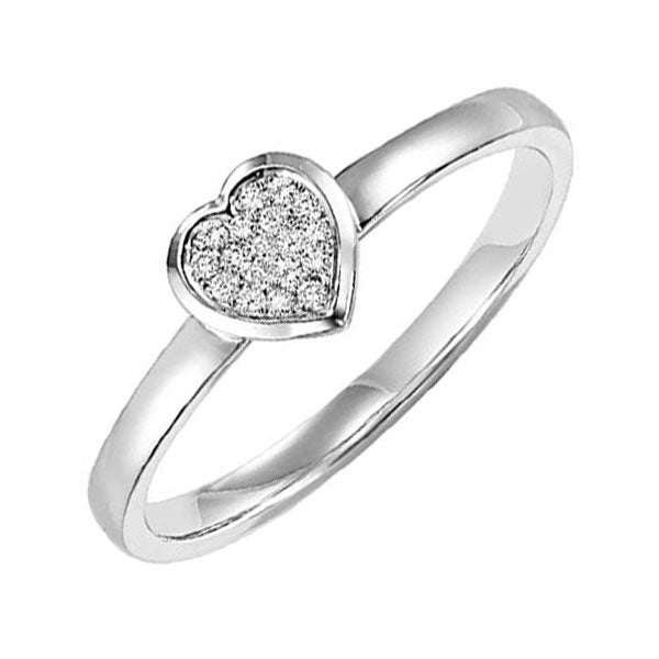 Silver Diamond 1/20Ctw Ring