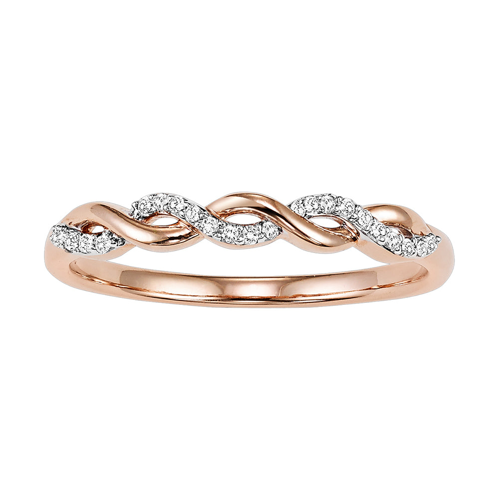 14Kt Rose Gold Diamond 1/20Ctw Ring