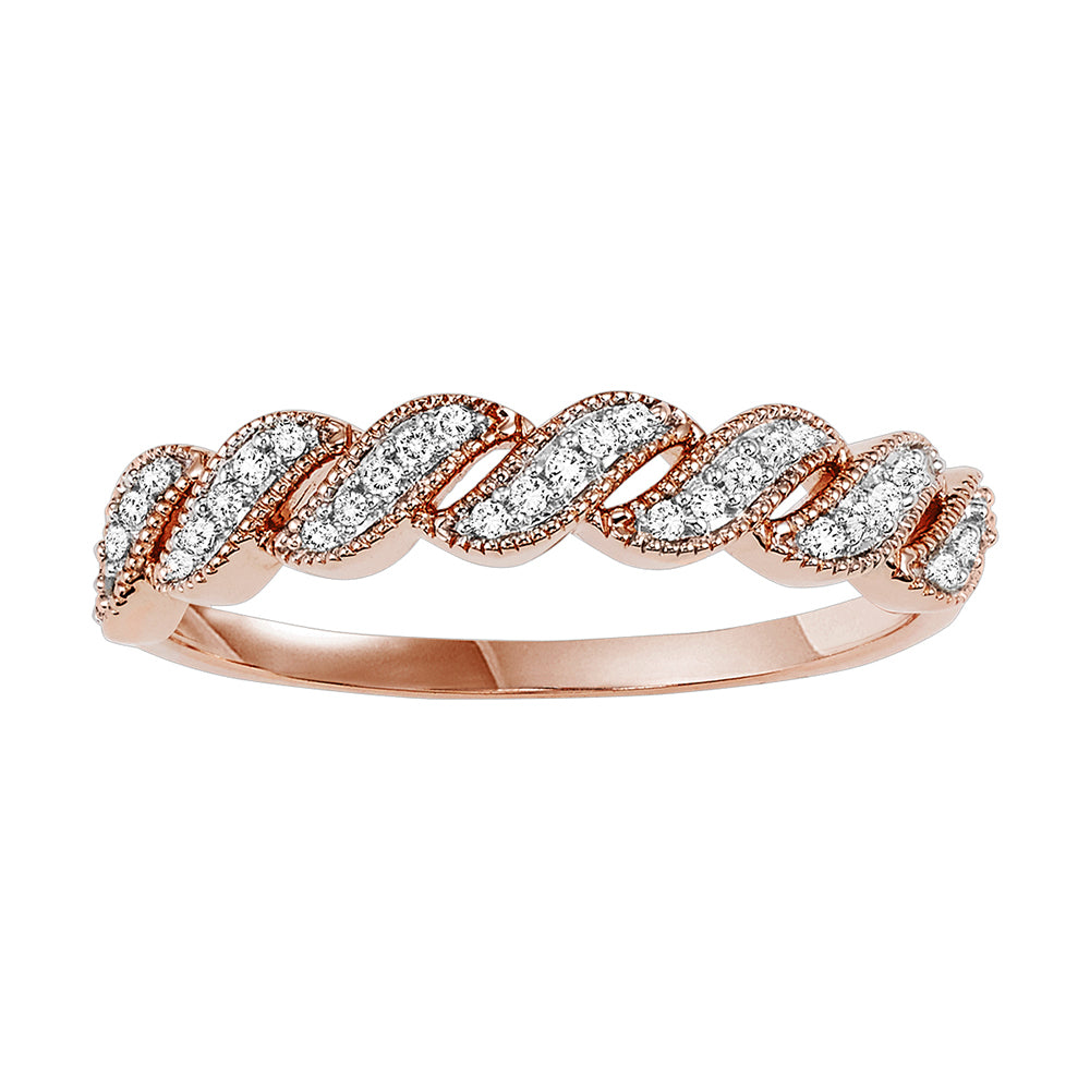 10Kt Rose Gold Diamond 1/10Ctw Ring