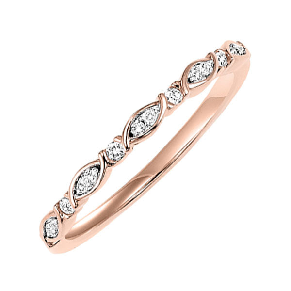 14Kt Rose Gold Diamond 1/12Ctw Ring