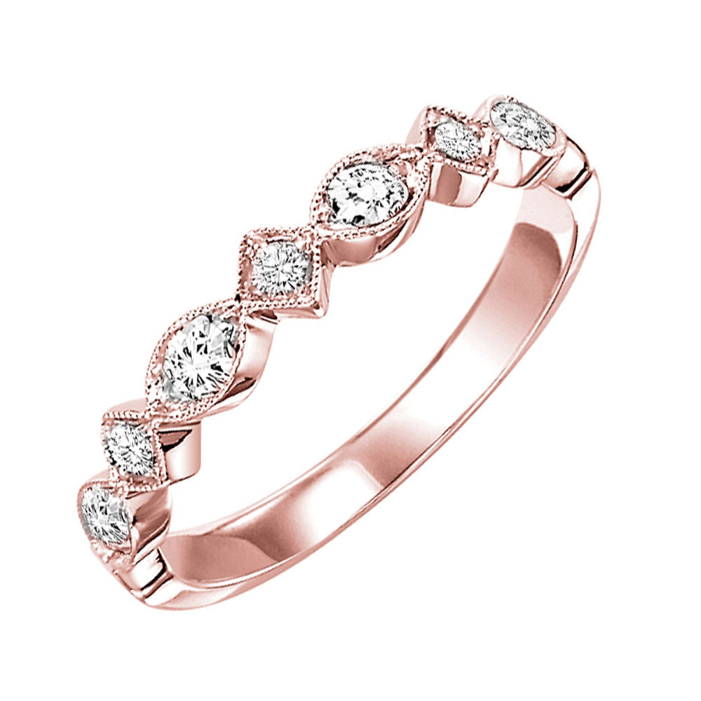 14Kt Rose Gold Diamond 1/5Ctw Ring