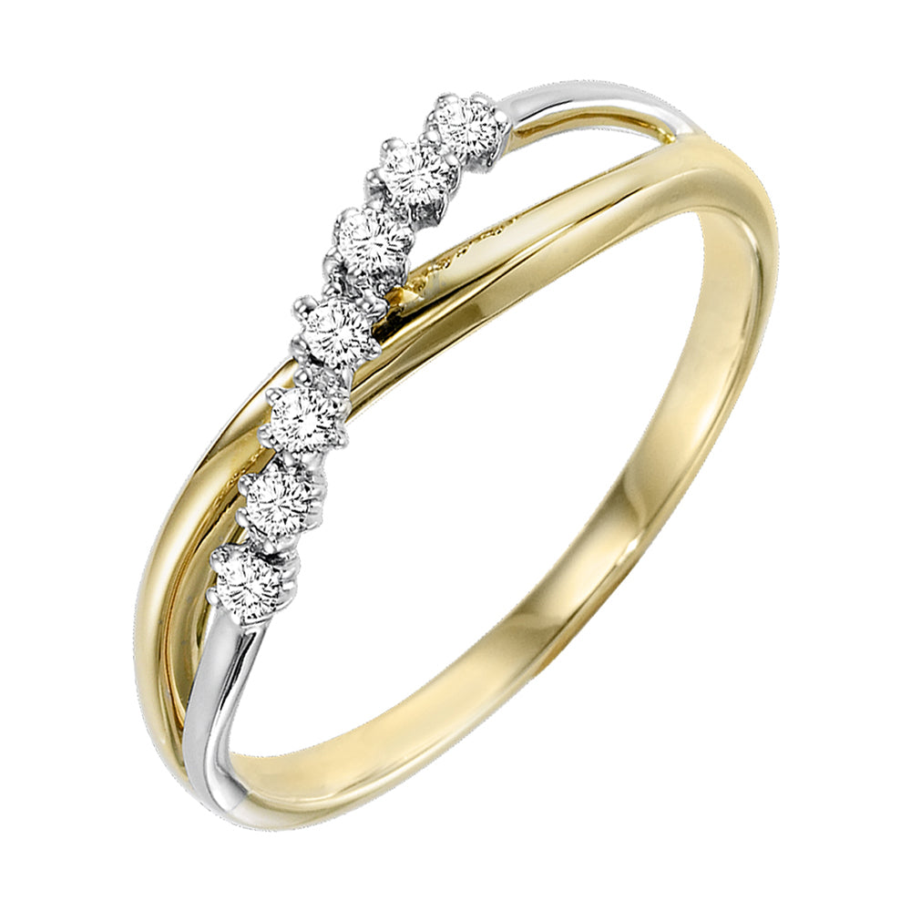 10Kt White Yellow Gold Diamond 1/10Ctw Ring