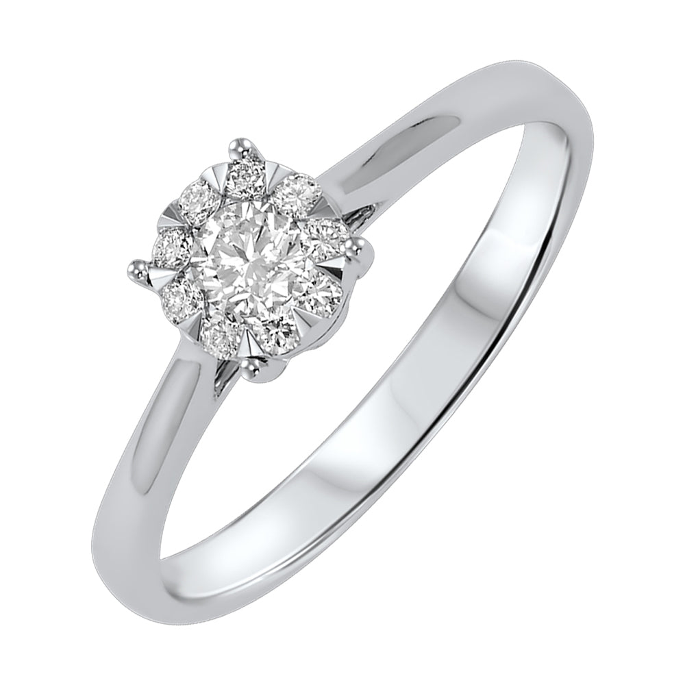 14Kt White Gold Diamond 1/4Ctw Ring