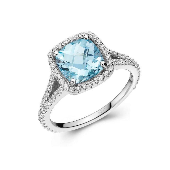 Genuine Blue Topaz Halo Ring