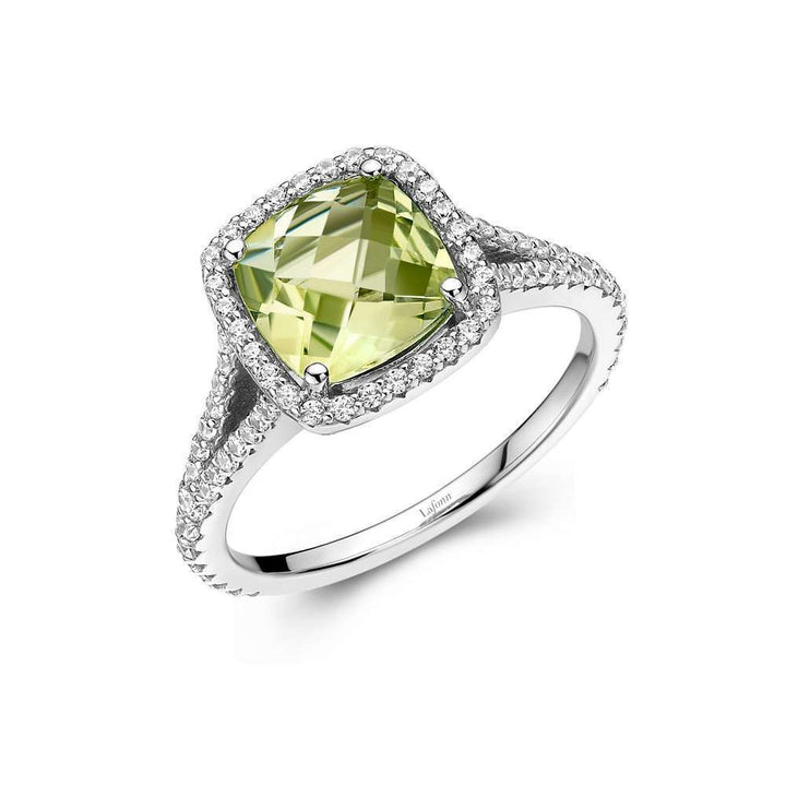 Genuine Lemon Quartz Halo Ring