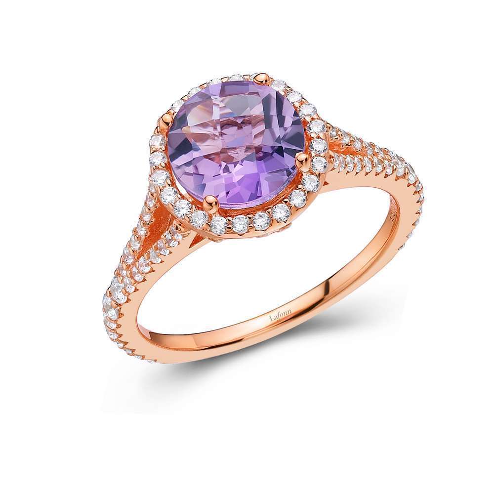 Genuine Amethyst Halo Ring