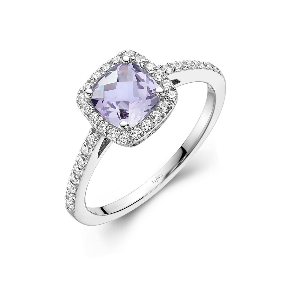 Genuine Amethyst Halo Ring