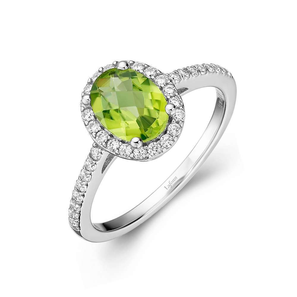 Genuine Peridot Halo Ring