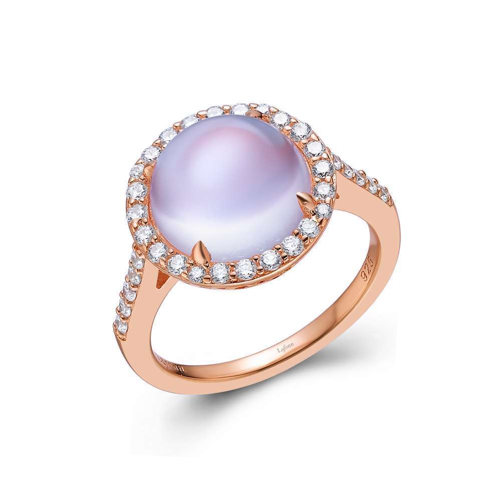 Genuine Rose Quartz Halo Ring