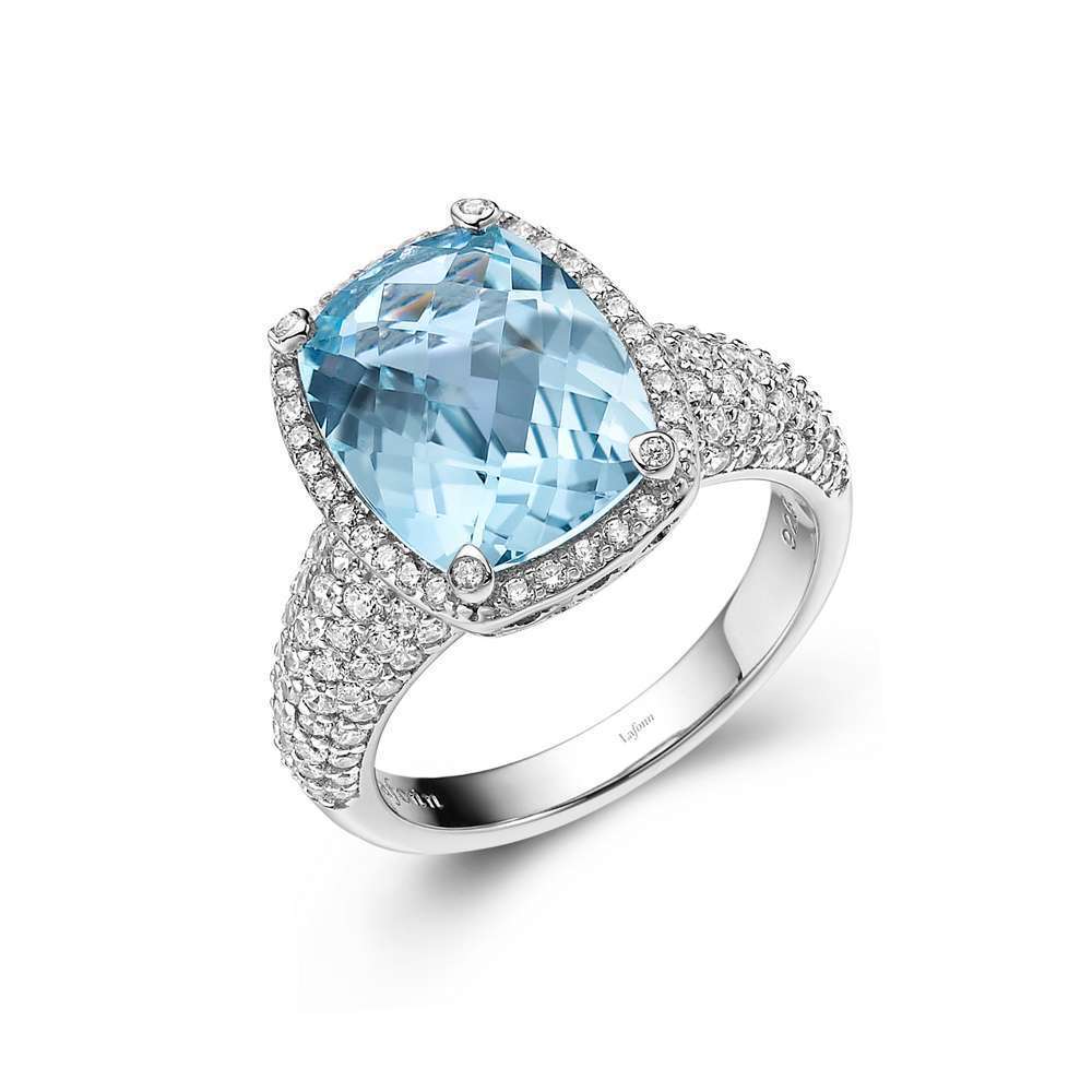 Genuine Blue Topaz Halo Ring